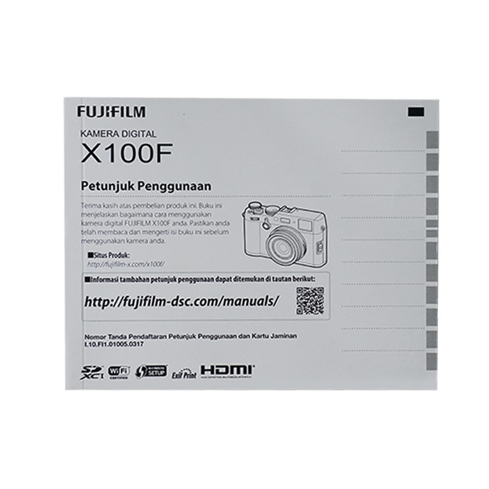 FUJIFILM Manual Book for Fuji XT3 X100F & Fujinon 56mm - Buku Manual