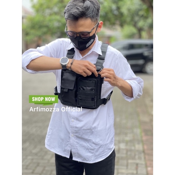 TAS DADA PRIA TERBARU CHEST RIG BAG ORIGINAL NEISDA BLACK V4