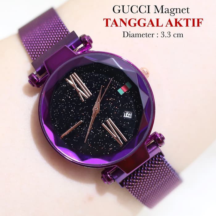 "Jam tangan wanita GUCCI MAGNET TANGGAL AKTIF SUPER PREMIUM WANITA"