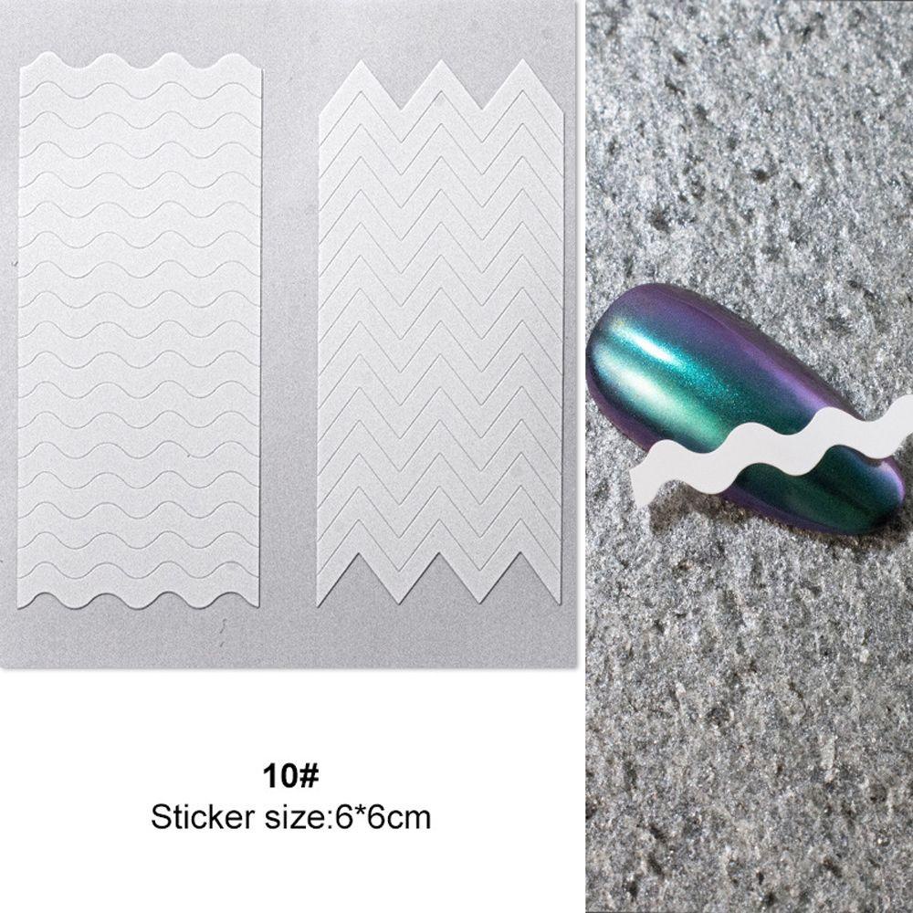 Mxbeauty 10 Lembar / lot Stiker Kuku Extension Warna Putih Untuk Nail Art / Manicure DIY