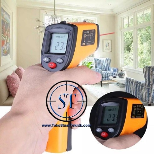 Digital Thermometer Industri Termometer Laser Gun Infrared Alat Ukur Suhu Panas Benda Tembak non Contact