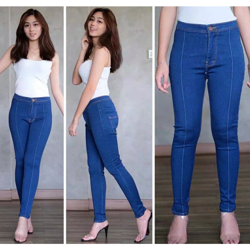 CELANA HIGHWAIST FRONT LIST / HW Tulang Jeans Wanita