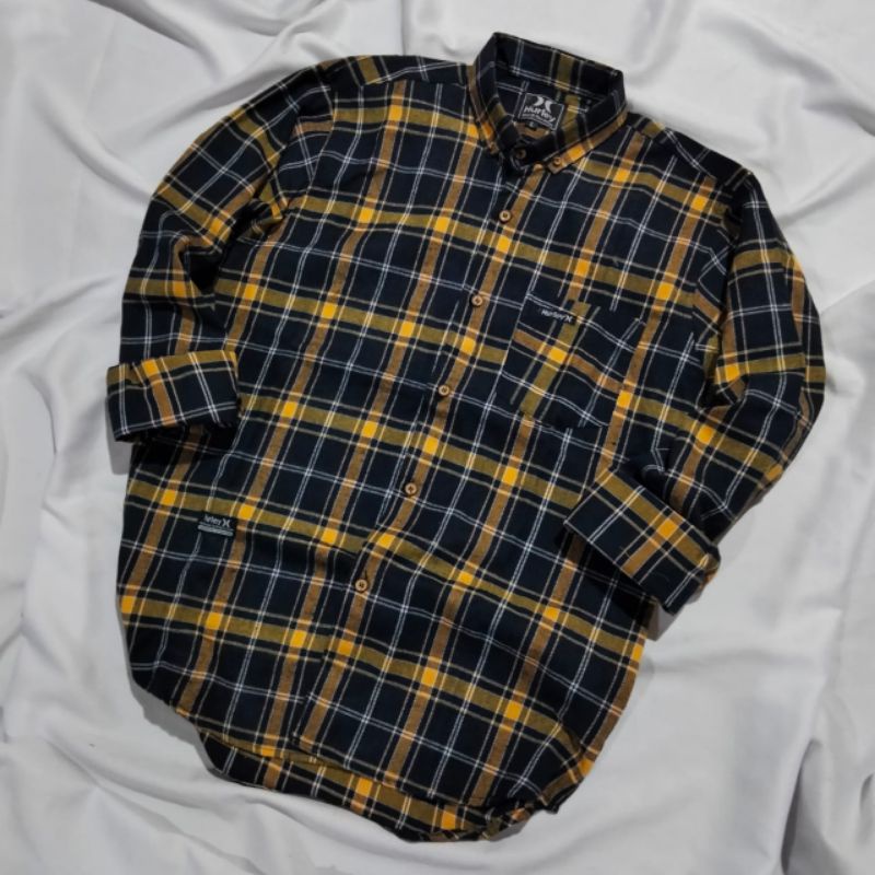 Kemeja Flanel Pria Wanita Lengan Panjang Oversize Motif Kotak Kotak Unisex-Casual 09