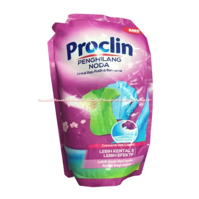 Proclin 400ml Penghilang Noda Untuk Baju Putih &amp; Bewarna Pro Clin Sabun Pemutih Untuk Baju Pakaian Kemasan Refill Pouch Pro Clean Proclean Pro Clear