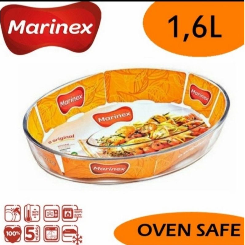 LOYANG KACA OVAL MARINEX ROASTER 1.6L/LOYANG KACA/OVEN SAFE/MARINEX