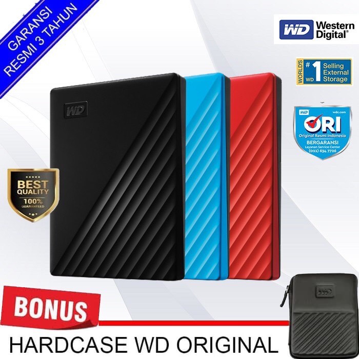 Hardisk External WD Pasport 4TB 4 TB Garansi Resmi