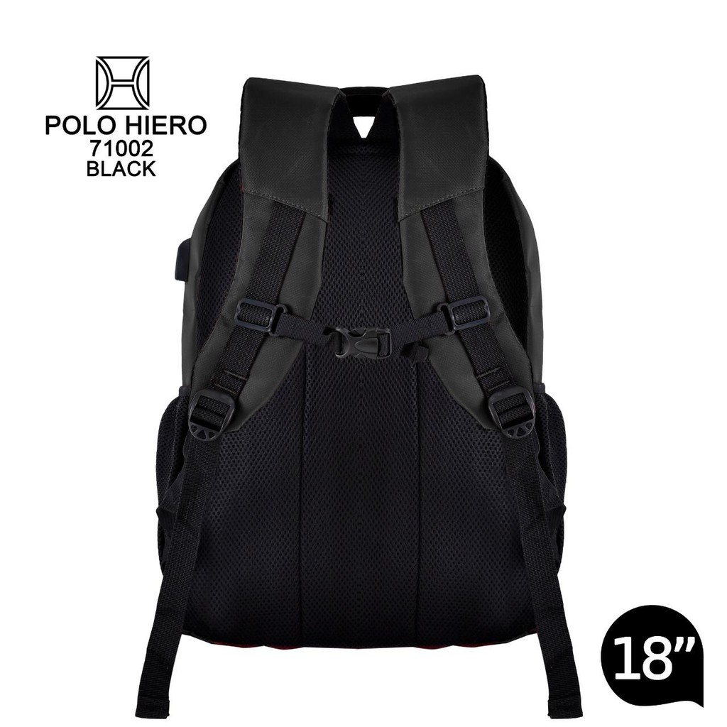 Tas Ransel Polo Hiero 71002 New Arrival [Tas Sekolah/Tas Kuliah /Tas Kerja] Free Kabel USB Extension