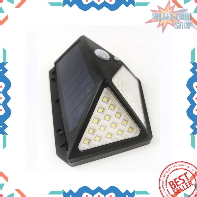 TaffLED Lampu Taman Solar Panel Sensor Gerak Outdoor 100 LED - HW1015 - Black PRT11