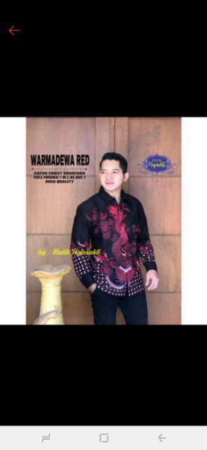 Batik Solo Kemeja Batik Panjang Warmadewa Red Rajasakti Batiksoloamanah 140.000