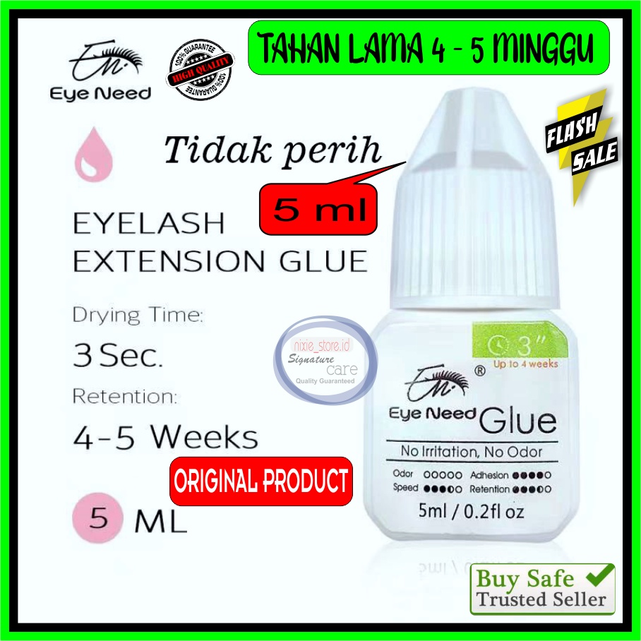 Eyelash Extension Glue Lem Bulu Mata 5 ml TAHAN LAMA TIDAK PERIH Tidak Berbau (Eye Need Glue) Import