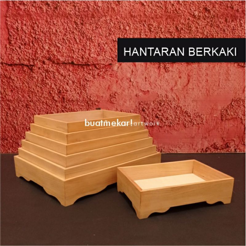HANTARAN KAYU BERKAKI / seserahan / tray / kotak kayu