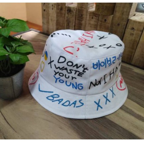 Topi Badas Keplek Bucket Sablon RD