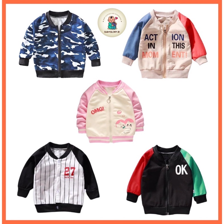 Babyglory.id ✨Jaket Anak Cowok Cewek Unisex Import / Jaket Bayi Anak / Jaket Sleting Korea Anak Bayi