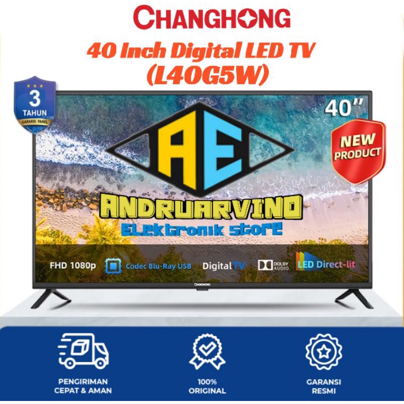 LED TV Changhong 40 Inch Digital LED TV L40G5W FHD TV-HDMI-USB Movie