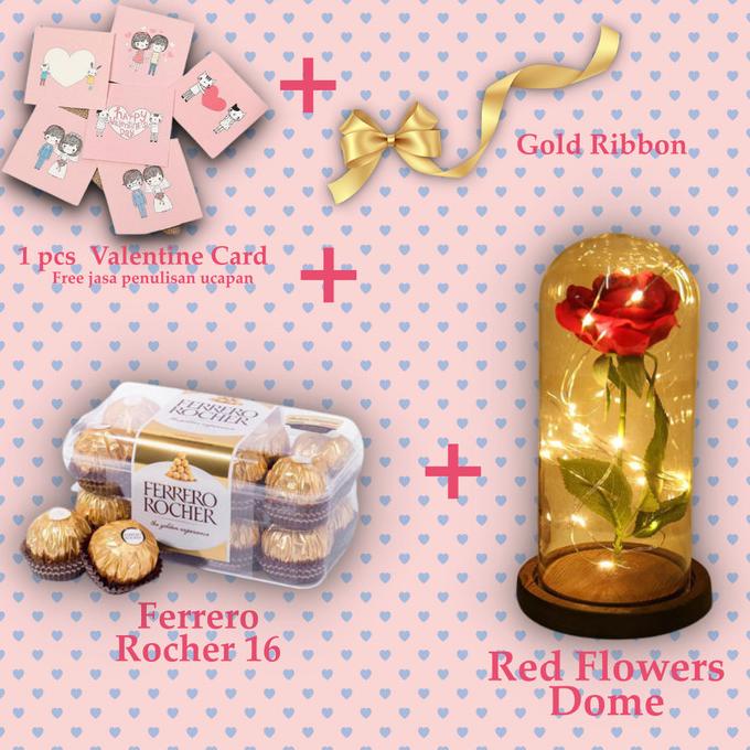 

HAMPERS KADO VALENTINE GIFT FLOWER BUNGA DOME COKELAT FERRERO ROCHER DG654EAFVD