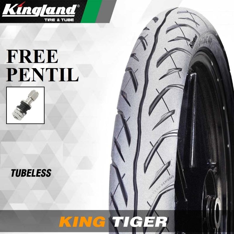 Ban Motor Tubeless Kingland 90/90-14 Tiger Free Pentil Ban Motor Matic Ring 14 Ban Luar Motor