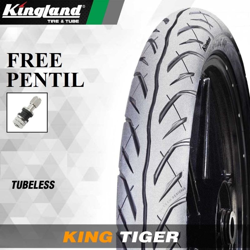 Ban Motor Tubeless Kingland 70/90-17 Tiger Free Pentil Ban Motor Bebek Ring 17 Ban Luar Motor