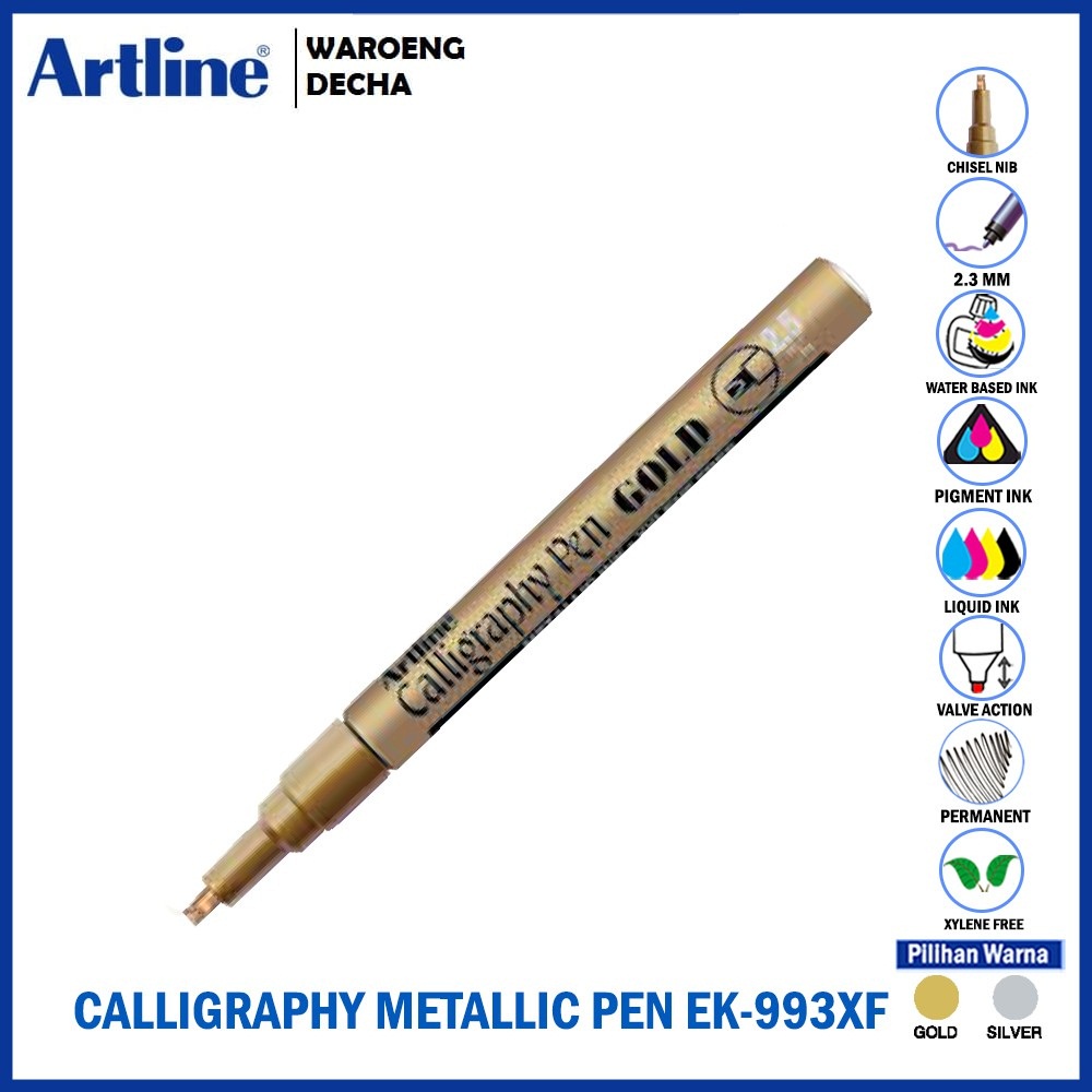 

SPIDOL BESI ARTLINE Spidol Calligraphy Pen Metallic Ink Marker EK-993XF