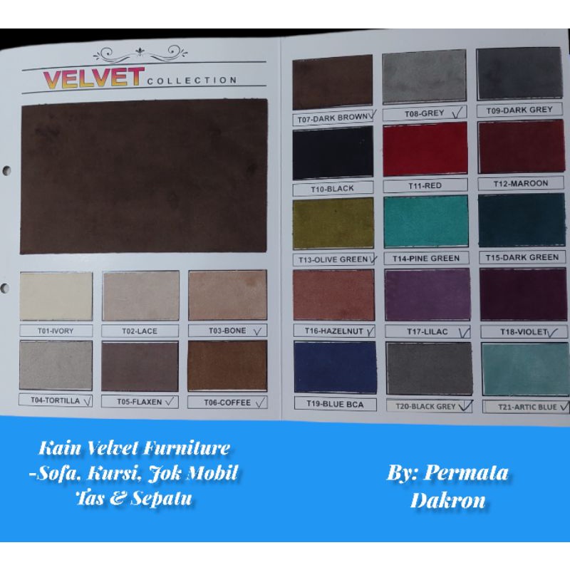 Kain Beludru Velvet  Interior Sofa Furniture