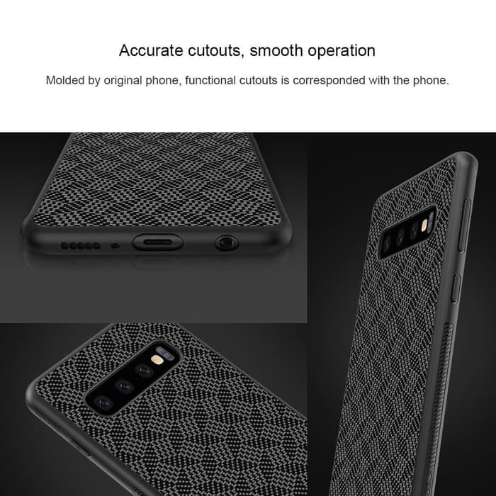 Hard Case SAMSUNG Galaxy S10 Nillkin Synthetic Fiber Plaid Casing Original