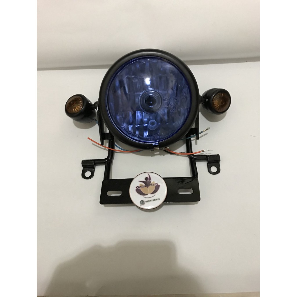 lampu cb bulat variasi vixion old NVL NVA plus breket hitam plus lampu sen