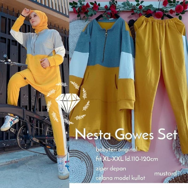 Setelan Baju Olahraga Sepeda Stelan Muslim Olahraga Muslimah Baju Olahraga Joging Couple Muslim Set 
