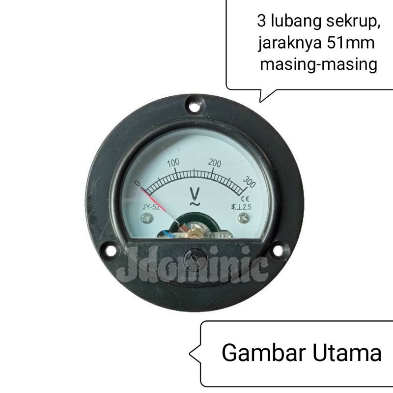 voltmeter analog arus AC 300 volt vol voltase voltmetre genset genzet jenset jenzet 2500 3500 watt b