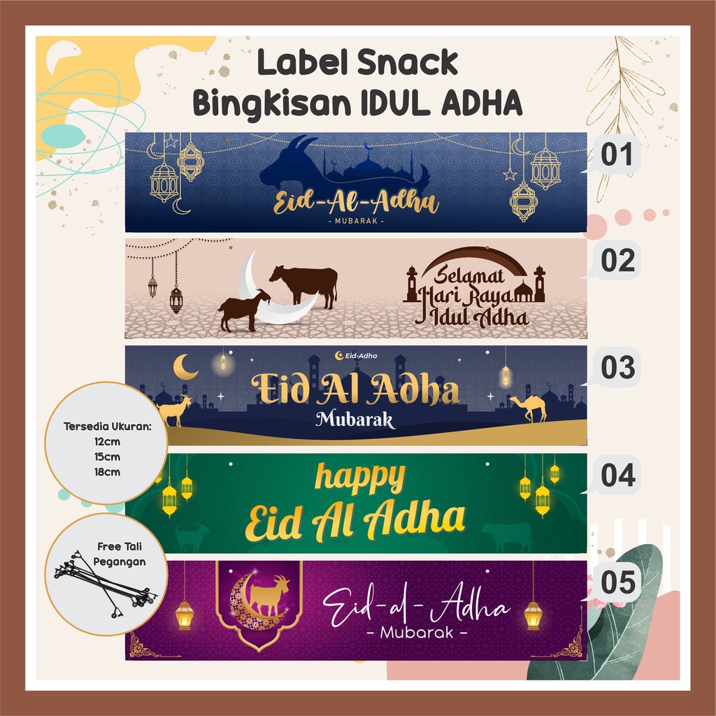 

Label Tas Snack Plastik Bingkisan Eid Mubarak Hari Raya Idul Adha