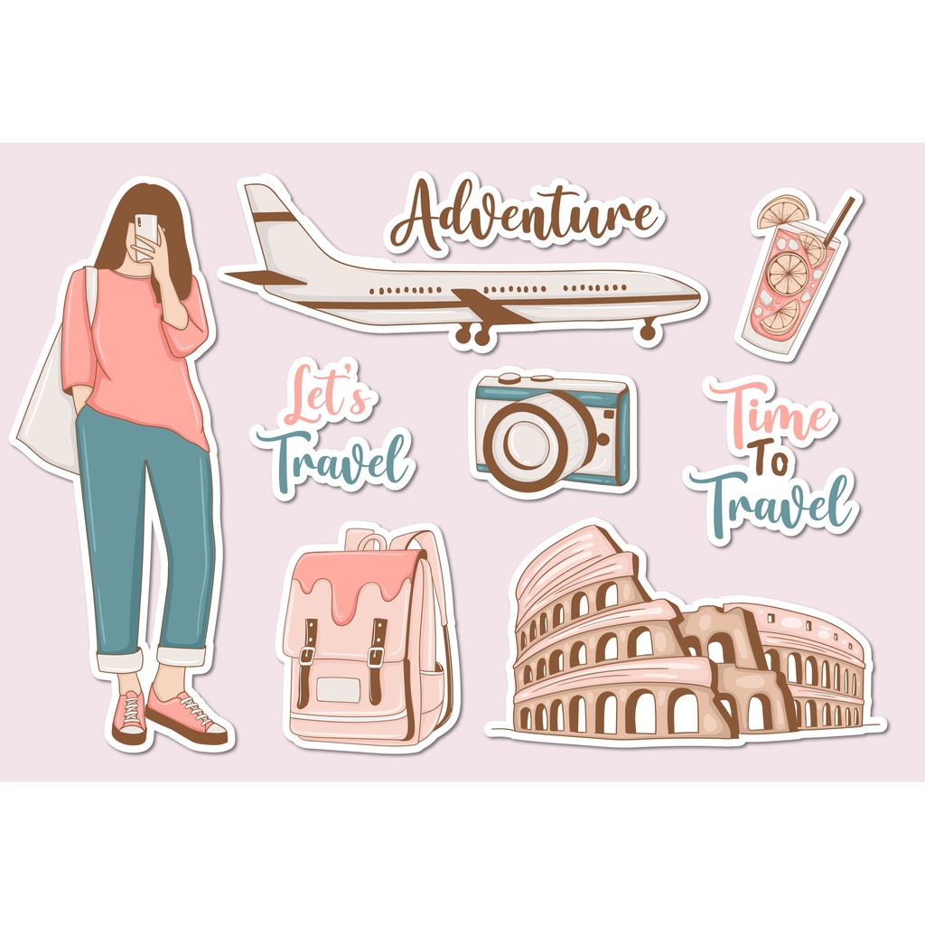 

Sticker Tumblr Vinyl Pastel / stiker jurnal travel / sticker vinyl bullet journal / Sticker pastel OOTD