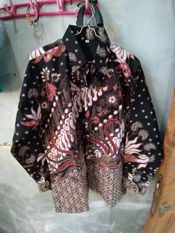 Premium Kemeja Batik Pria Lengan Panjang Size S M L Xl Xxl Xxxl Batik Aluna Bav003