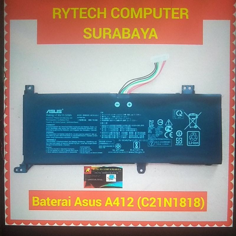 original baterai Asus a412 a412ua a412f a412fa a412da a412fl vivobook