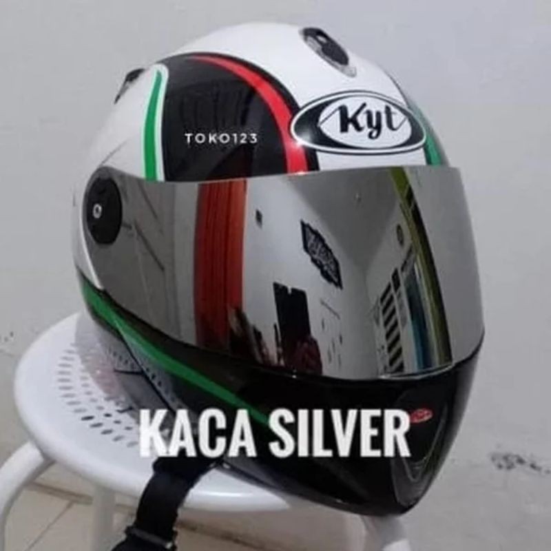 [COD] Distributor KACA Visor KYT X-ROCKET Iridium Silver || x rocket silver Chrome - rainbow pelangi