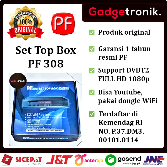 STB TV DIGITAL SET TOP BOX PF 308 DVBT2 ORIGINAL android tv bergaransi berkualitas tabung terbaik N6