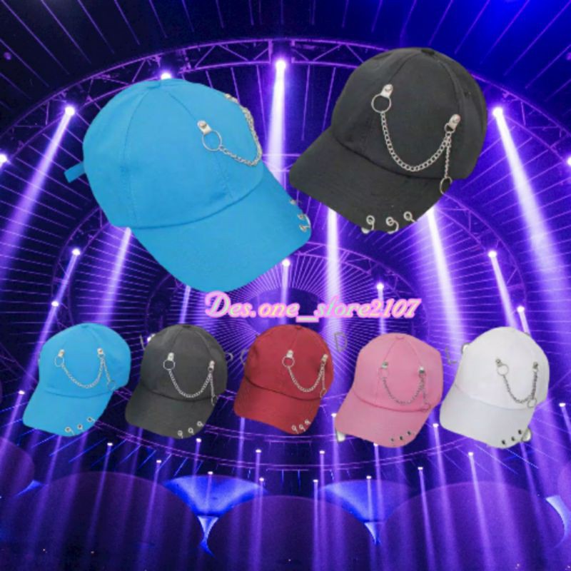 topi baseball cincin rante/ topi baseball rante panjang / topi kpop / topi pria / topi wanita