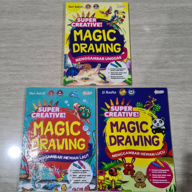 

Buku belajar menggambar unggas / hewan laut / hewan lucu / step by step drawing for children