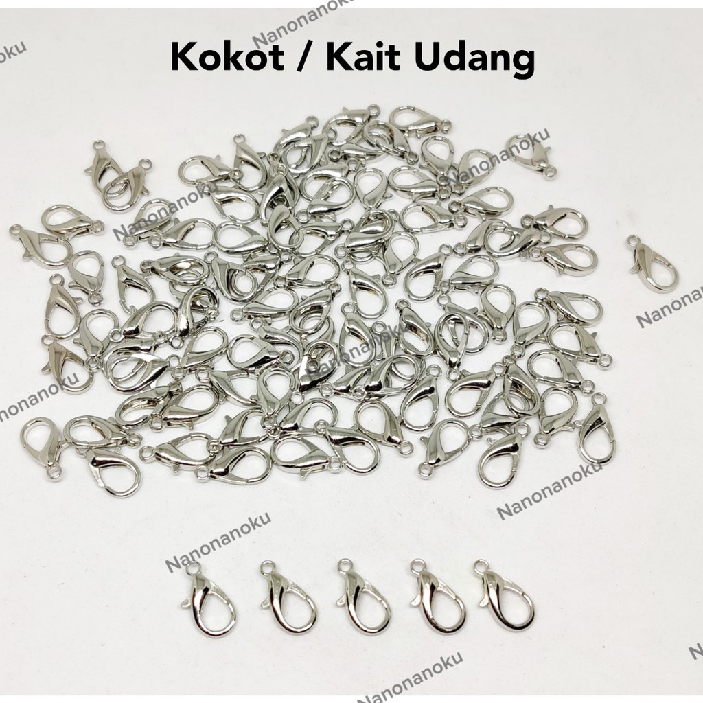 [20 PCS] Kokot Udang / Kait Kalung Perak Silver (12, 14, 16, 18, 20, 22 mm)