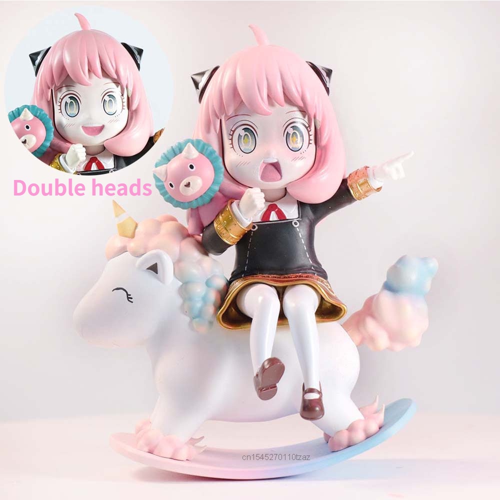 Spyx Mainan Boneka Keluarga Cockhorse Anya Forger Kepala Dapat Bergerak Bahan PVC