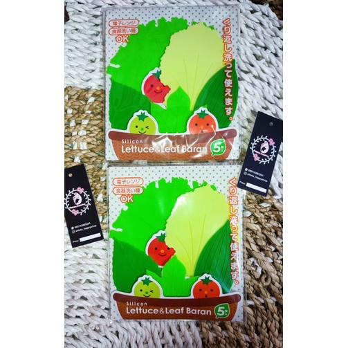 SHS Lettuce, daun selada, baran Silicon/ silikon hiasan bento Torune original Jepang isi 5