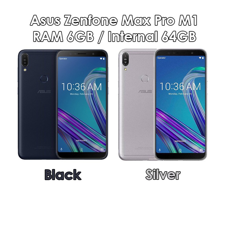 Asus Zenfone Max Pro M1 ZB602KL - RAM 6GB ROM 64GB (6/64) - Black Silver - Baru NEW - Resmi