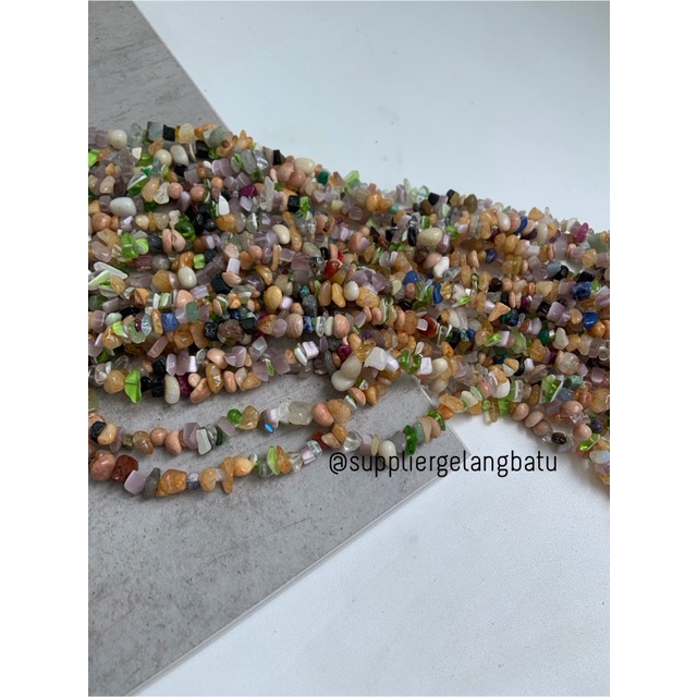 kerikil batu akik PANCAWARNA 1cm bahan gelang kalung campur ekslusif bahan kalung gelang anting strap mask kerajinan tangan craft citayam fashion week etink vintage elegan bali