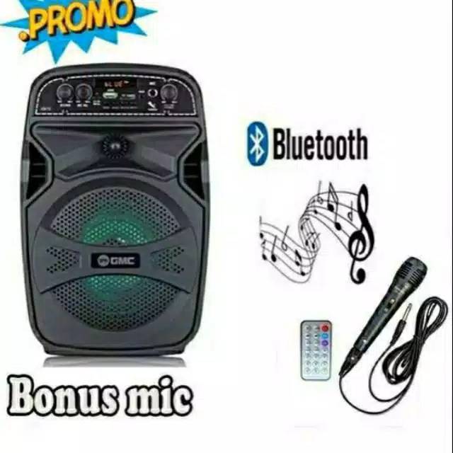 Speaker Aktif Portable GMC 897C Speker Bluetooth Karaoke 6inch Free Mic