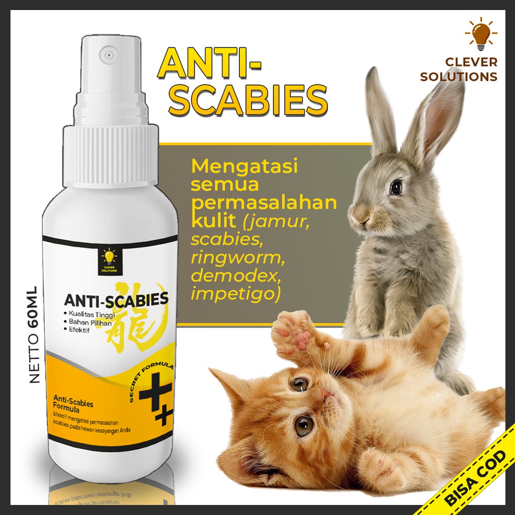 Obat Jamur Kucing Scabies Demodex Impetigo Jamur Kutu Parasit Cacing Hati Gatal Kulit ANTI SCABIES