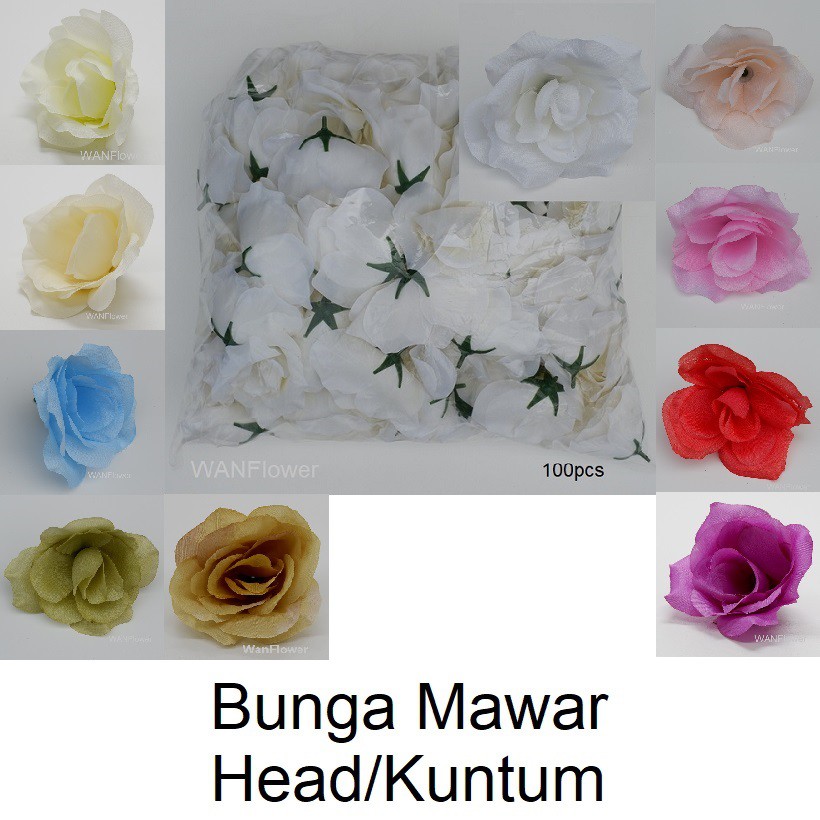 WANFLOWER Bunga Mawar Beauty Kuntum * ALL (100pcs/bungkus)