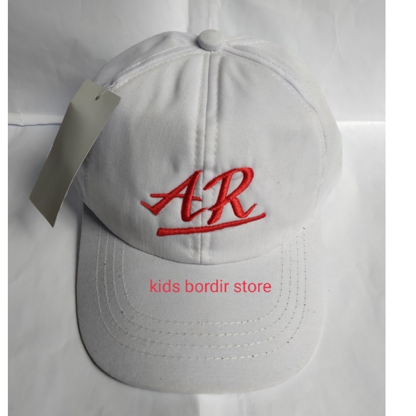 Topi Baseball anak custom nama Gratis Bordir Nama sendiri-Putih