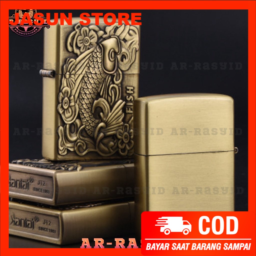 BISA COD! Korek Api Zippo Roda Api Minyak Jiantai Motif Hewan JT-6139