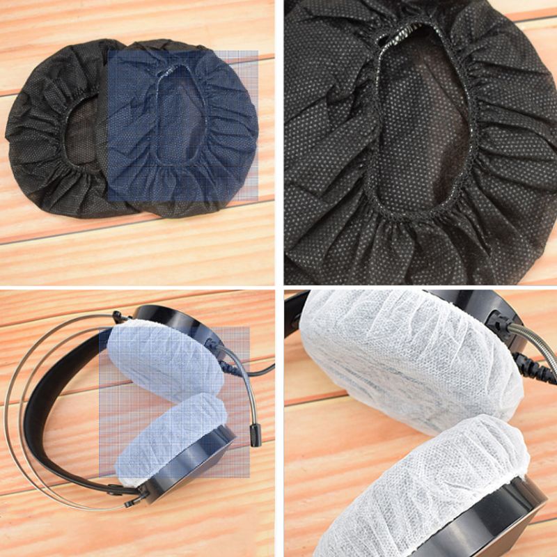 btsg 100Pcs/Bag Disposable Headphone Cover Nonwoven Earmuff Cushion 10-12CM Headset