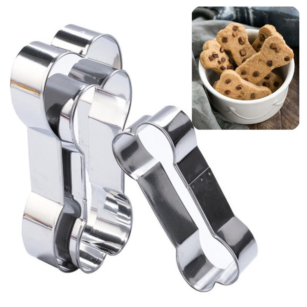 REBUY Kitchen Cake Molds DIY Baking Tool Cookie Mold 3pcs/set Dog Bone Shape Fondant Stainless Steel Pastry Biscuit Cutter/Multicolor