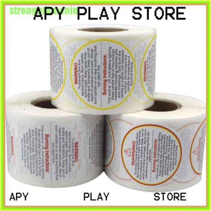 

Paper | [Py] 500Pcs Roll Stiker Label Peringatan Lilin Anti Air 1.5