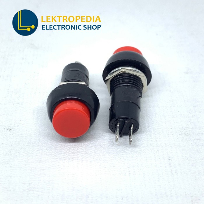 Push on off 2p Bulat Kecil Switch 2 pin kaki Saklar Button Tombol