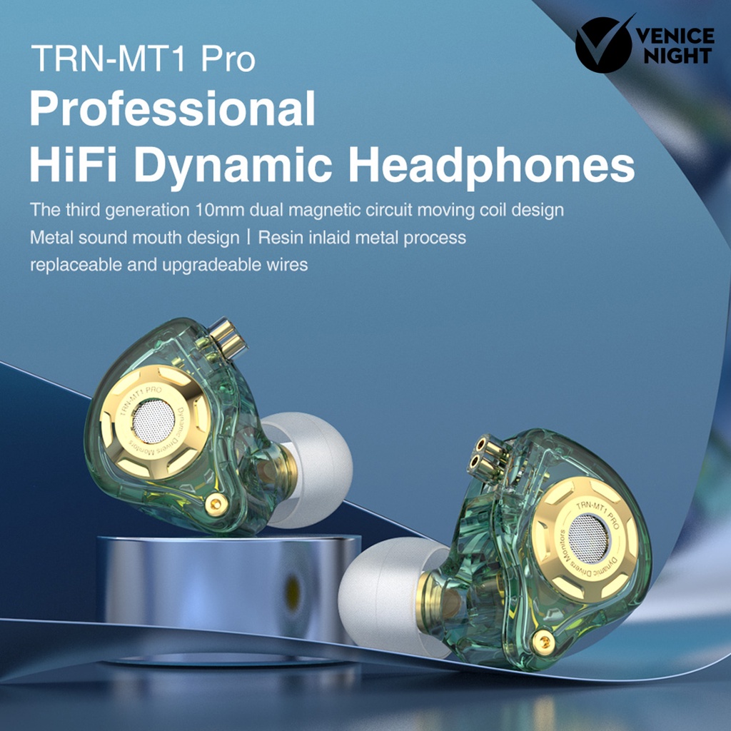 (VNEP) (Berkabel) Trn MT1 Pro Earphone In Ear HiFi Bass Dynamic Dengan Mic + Kabel Jack 3.5mm Untuk Olahraga